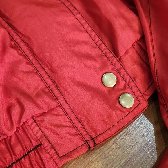 VTG Nylon 90's Beaded Red & Turquoise Track Suit Set - Picture 7 of 13